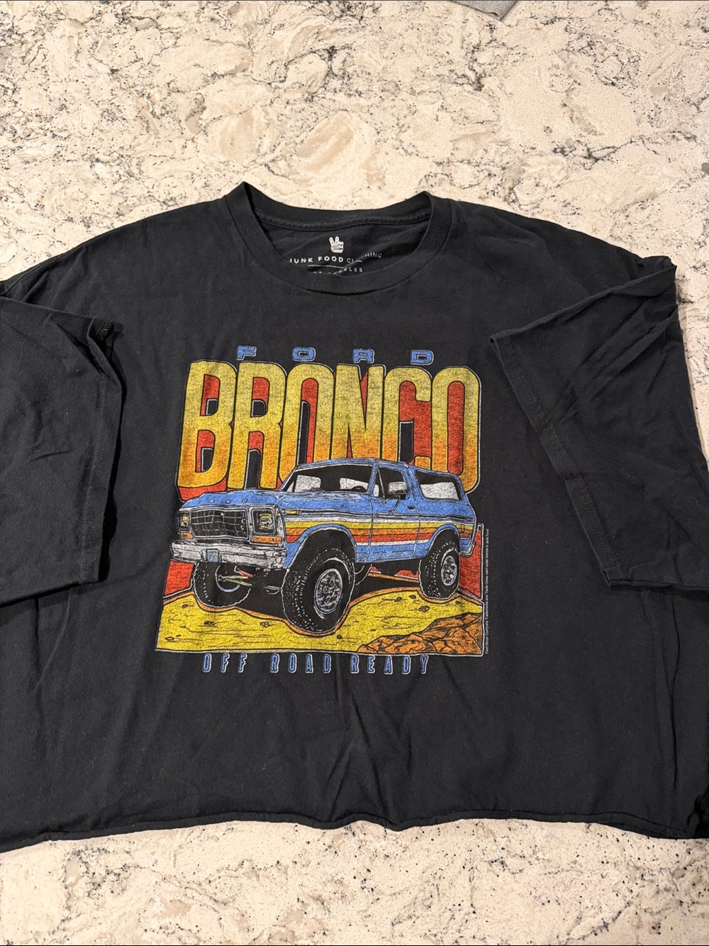 Junk Food Clothing Ford Bronco Graphic Tee - Black with Blue & Yellow